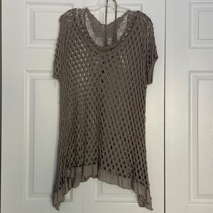 Taupe stretchy sexy top . 2 piece with tank